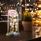 Otlonpe Forever Artificial Glass Rose Flower Lamp  Women 7 7 Inch  Rainbow