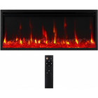 Wall Recessed 50in Electric Fireplace Insert Ultra Slim 12 Flame Remote Heater