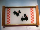 Vintage Scottie Scotty Terrier Dog Reverse Painted Serving Tray 13 5x7 5  1950 s