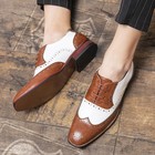 Men s Work Splice Brogue Wing Tip Dress Formal Lace Up Wedding Business Shoes Sz