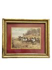 Vintage Set 2 Piece George Wright Small Miniature Prints In Two Gold Frames