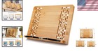 Elegant Bamboo Book Stand     Adjustable 5 Angle Cookbook Holder For Hands-free   