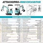1 4 Ton Mini Excavator Kubota Diesel Pilot System Mini Digger  6 Attachments