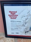Original Nasa Employee Mfa Honoree Award Framed And Signed By 15 Astronauts