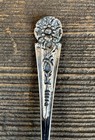 Vintage European 800 Silver Floral Demitasse Spoon     Hn Maker   s Mark     8g