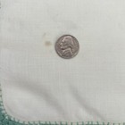 Green Linen Bridesmaid Crochet Lace Handkerchief Wedding Cottage Core Vintage