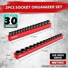 2-piece 3 8 -drive Metric Magnetic Socket Organizer Set  holds 30 Sockets  - Det