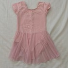 Girls Pink Dance Dress Size 5t Short Sleeve Tulle Skirt Cotton Spandex
