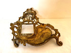 Vtg Ornate Solid Brass Inkwell Victorian Art Nouveau Ink Desk Piece - No Jar