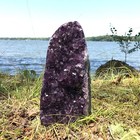 Extra Extra Large Polished Amethyst Druze Crystal Cluster With Cut Base Specimen
