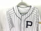 Pittsburgh Pirates Dynasty Jersey Men Large White Stripe Button Short Sleeve New