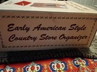 Vintage  Early American Style Country Store Organizer Solid Wood 