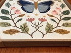 New Bp Home Woven Textile Embroidery Wall Art Botanical Floral Butterfly 21 X 17