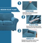 Velvet Plush Sofa Covers Stretch Couch Chair Slipcover Protector   Cushion Cover