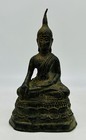Antique Thai Bronze Buddha With Lotus Base  Lost Wax Process