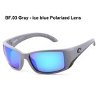 Costa Del Mar Blackfin Matte Gray  Blue Lenses 580p Polarized Sunglasses