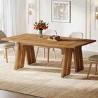 Sealey 71 In  Farmhouse Brown Wood Trestle Dining Table  Rectangular  Seats 6