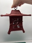Cast Iron Pagoda Hanging Japanese Garden Lantern Candle Asian Tea Light Holder