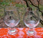 Pair Of High Wire Brewing Of Asheville Nc Goblet Style Beer Glasses