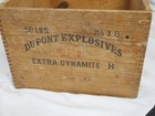 Vintage Dupont Extra Dynamite Explosives Wood Box 50 Lbs- 1 1 8 X 8