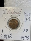 1940 Iceland 1 Eyrir  2   5 Aurar  1   2 Kronur Xf -bu Condition 5 Coin Lot Wwii