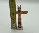Vintage Hand Carved Totem Pole Figurine Native Style Miniature Owl Japan 4 5   