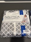 Nautica Women s Lg Large Silky Fleece 2pc Sleepwear Pajama Sets Navy   Gray