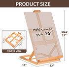Heavy Duty H Frame Tabletop Easel For Painting Beechwood Adjustable Canvas Stand