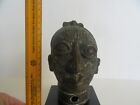 Antique African Benin Bronze Ashanti Head Tribal Sculpture  6  