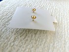 White Pearl Stone Baby Stud Earrings Screwback 3mm In 14k Yellow Gold