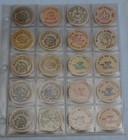 Lrg Lot Of 80 Vintage Wooden Nickel Dollar Big Wood Advertising Coin Collection