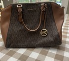 Michael Kors Ciara Large Signature Satchel Brown Acorn Tote Handbag No Strap