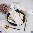 Fingercraft Vintage Ivory Cotton Linen Dinner Napkins - 12 Pack  20x20 In  Lace