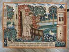 Vintage French Tapestry Wall Hanging Goblin Medieval Tapestry 68 X 48 Cm