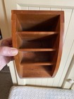 Vtg Levenger Wood 3 Slot Desk Organizer Storage Box Office Supplies 1980   s