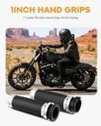 1inch Handlebar Grips  Cable Throttle Control Hand Grips Fit For Harley Chrome