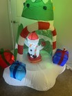 7ft Inflatable Christmas Tree W  Spinning Snowman Inside - Festive Holiday Decor