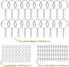 360pcs Keychain Hardware Set Bulk Rings Chains Jump Rings Screw Eye Pins Diy