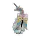 Vintage 1990s Resin Unicorn Figurine Rainbow Pearlized Y2k Piggy Bank