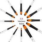 Gethpen Filbert Paint Brushes Set 12 Pcs Artist Brush For Acrylic Oil Watercolo