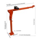 1100lb Truck-mounted Crane Hoist W  12v Electric Winch Pickup Truck Jib Cranes