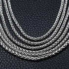 2 5mm Woman Man Stainless Steel Silver Wheat Braided Chain Necklace 16-36  
