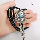 Vintage Turquoise Stone Bolo Tie For Men Western Cowboy Oval Cool Retro Bola