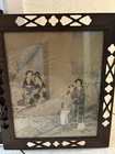 Chinese  Vintage Courtyard Royalty Art  Framed  Wood Frame Set 2