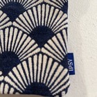 Ipsy Makeup Bag Blue And White Fan Pattern With Bamboo Like Zipper Pull