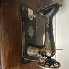 Singer Antique Original Treadle Sewing Machine Wood Cabinet Cast Iron Base