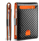 Men s Slim Popup Bifold Carbon Fiber Wallet  Rfid Blocking  Money Clip  Men Gift