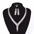 Wedding Necklace Bracelet Ring Complete Set Silver Shine Jewelry