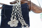 Antique 1870 s Islamic Arabic Ottoman Coin Silver Necklace Brutalist Chain 23 