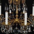 Antique French Brass Dark Patina 8 Light Sensational Cut Lead Crystal Chandelier